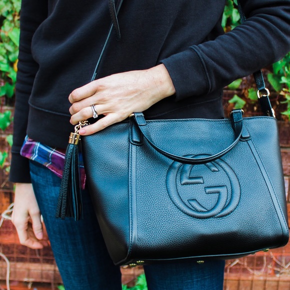 🍃Host Pick🍃Gucci Soho Leather Top Handle Bag Blk - Picture 4 of 9